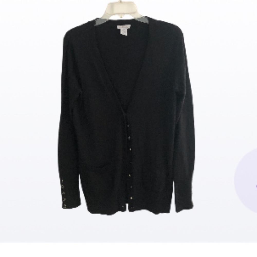 Cashmere Cotton Blend  button-up v-neck cardigan - Alfred Sung pure